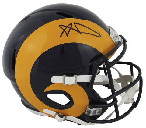 Rams Aaron Donald Signed 1981-99 TB Full Size Speed Rep Helmet BAS Witnessed