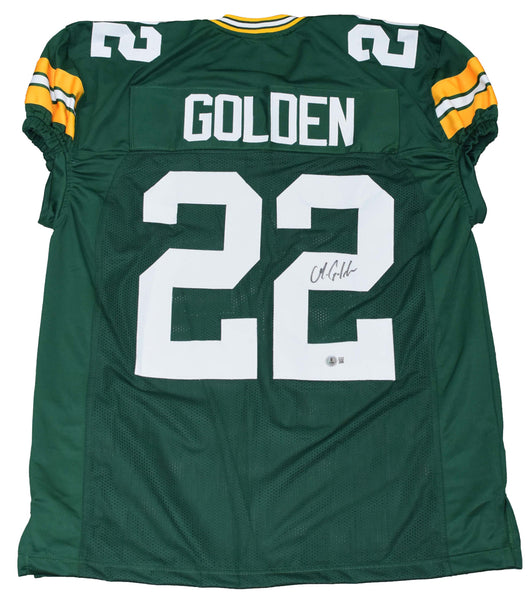 MATTHEW GOLDEN AUTOGRAPHED GREEN BAY PACKERS #22 GAME CUT JERSEY BECKETT
