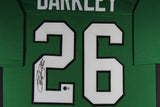 SAQUON BARKLEY (Eagles kelly green TOWER) Signed Autograph Framed Jersey Beckett