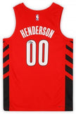 Scoot Henderson Portland Trail Blazers Signed Red Jordan Brand Swingman Jersey