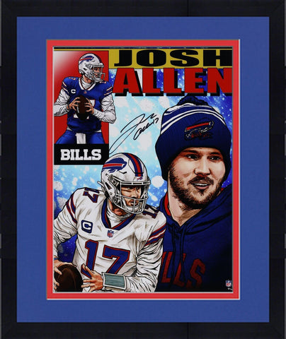 Framed Josh Allen Buffalo Bills Signed 16 x 20 Photo Print-Art by Brian Kong