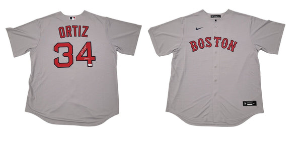 David Ortiz Autographed Boston Red Sox Nike Replica Gray Jersey W/HOF 22 Beckett