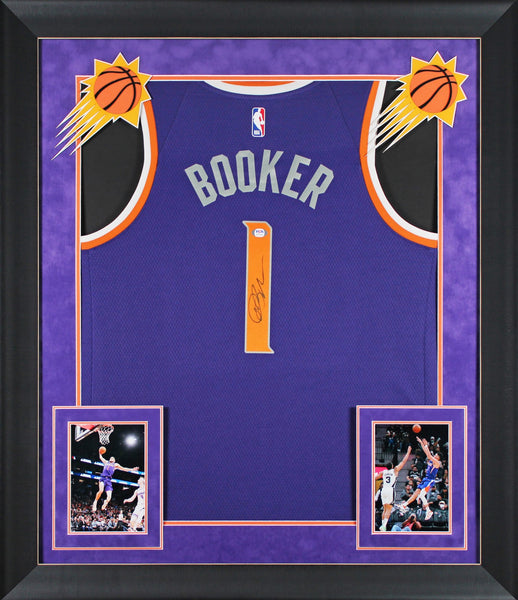 Suns Devin Booker Authentic Signed Purple Framed Jersey PSA/DNA #AJ73715