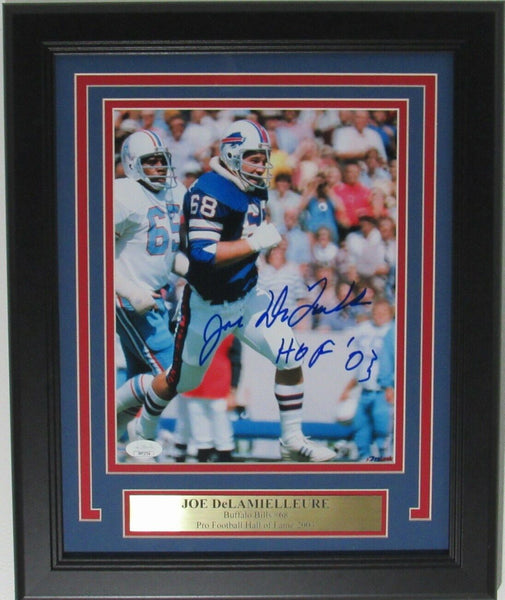 Joe DeLamielleure HOF Buffalo Bills Signed/Inscr 8x10 Photo Framed JSA 161511