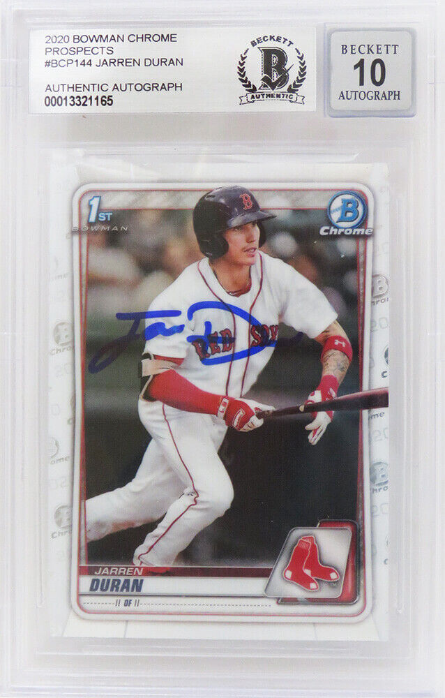 Jarren Duran Autographed 2020 Topps Bowman Chrome #BCP-144 Jarren Duran Autographed 2020 Topps Bowman Chrome #BCP-144