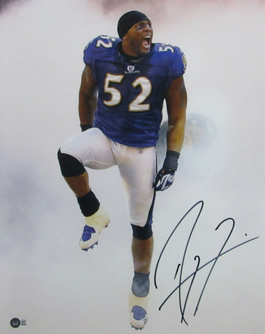 Ray Lewis HOF Baltimore Ravens Signed/Autographed 16x20 Photo Beckett 165278