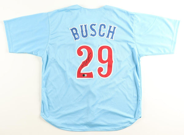 Michael Busch Signed Chicago Cubs Chi Town Powder Blue Jersey (Beckett) 1st Base