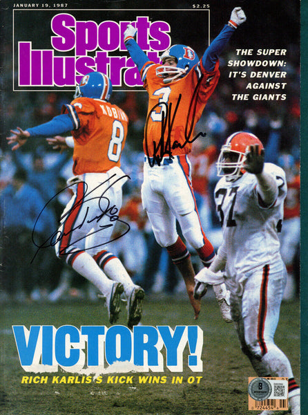 Gary Kubiak & Rich Karlis Signed 1/19/87 Sports Illustrated Magazine BAS 45486