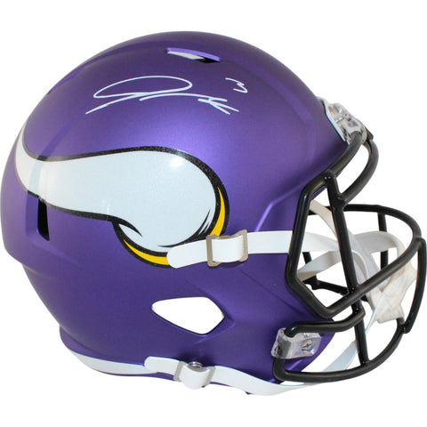 Jordan Addison Autographed Minnesota Vikings F/S Helmet Beckett Witness 51154