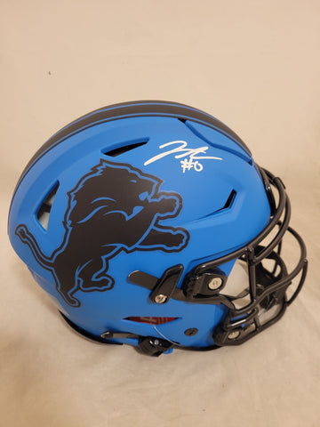 JAHMYR GIBBS SIGNED DETROIT LIONS F/S RAVE SPEEDFLEX AUTHENTIC HELMET FANATICS