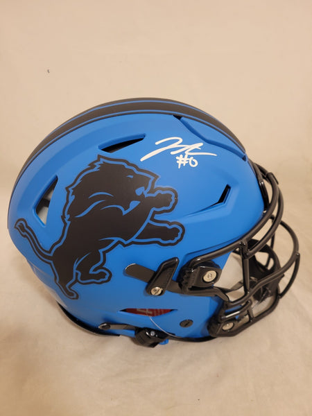 JAHMYR GIBBS SIGNED DETROIT LIONS F/S RAVE SPEEDFLEX AUTHENTIC HELMET FANATICS