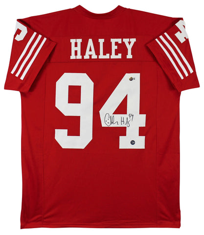 Charles Haley Authentic Signed Red Pro Style Jersey Autographed BAS Witnessed