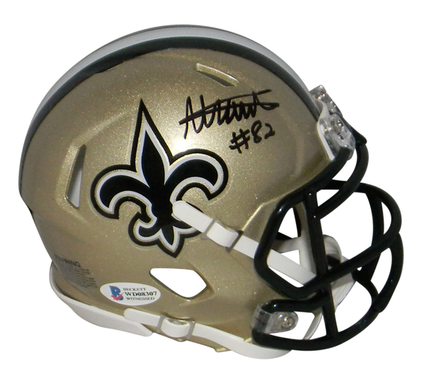 ADAM TRAUTMAN SIGNED AUTOGRAPHED NEW ORLEANS SAINTS SPEED MINI HELMET BECKETT