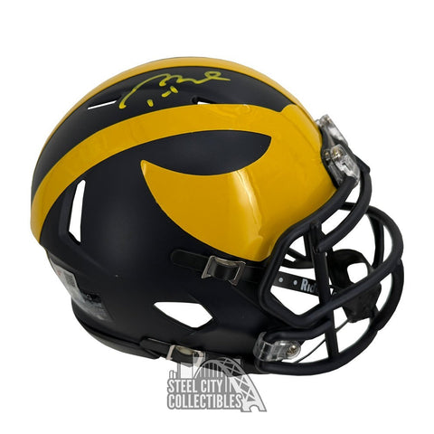 Tom Brady Autographed Michigan Wolverines Speed Mini Football Helmet - Fanatics