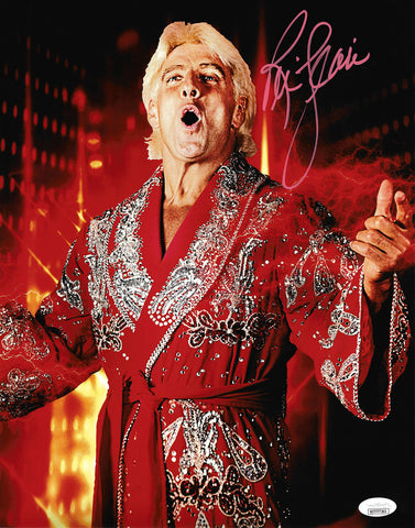 RIC FLAIR AUTOGRAPHED SIGNED 11X14 PHOTO JSA STOCK #203593
