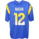Puka Nacua Autographed Los Angeles Rams Nike Blue Jersey XL Fanatics 51275