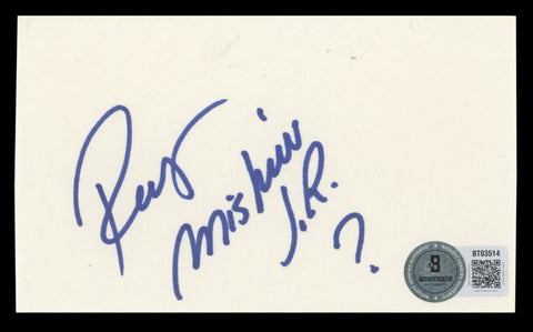 WWE Rey Mysterio Jr. "?" Authentic Signed 3x5 Index Card BAS #BT03514
