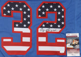 O J Simpson Signed Buffalo Bills Stars & Stripes Jersey (JSA COA) 5xPro Bowl R.B