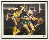 Wilt Chamberlain & Havlicek Autographed Framed Lithograph /1000 Beckett AE08297