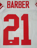 NY Giants Pro Bowler TIKI BARBER Signed Custom Replica White Stitched Jersey JSA