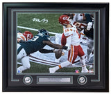 Milton Williams Signed Framed 16x20 Eagles SB 59 Mahomes Strip Sack Photo BAS
