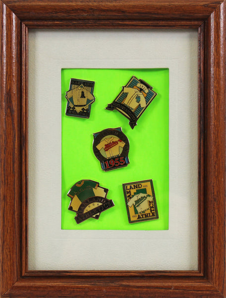 Athletics Framed Collector 5 Pin Set Un-signed