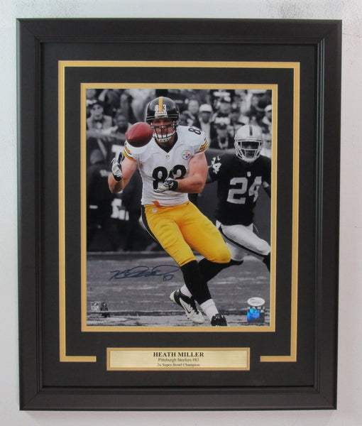 Heath Miller Autographed 11x14 Photo Pittsburgh Steelers Framed JSA 180016