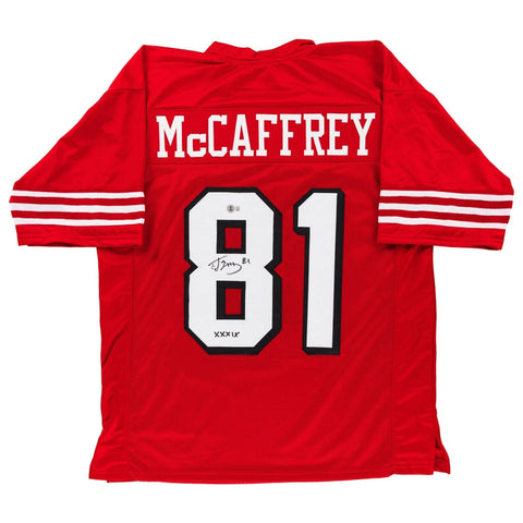 Ed McCaffrey Signed San Francisco 49ers Jersey w/SB Inscription (Beckett) W.R.
