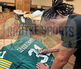 Favre/Rison/Levens/Brown/Freeman Multi-Signed Green Bay Custom Green SB Jersey