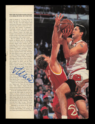 Toni Kukoc Autographed Signed 8x11 Magazine Photo Chicago Bulls SKU #237801
