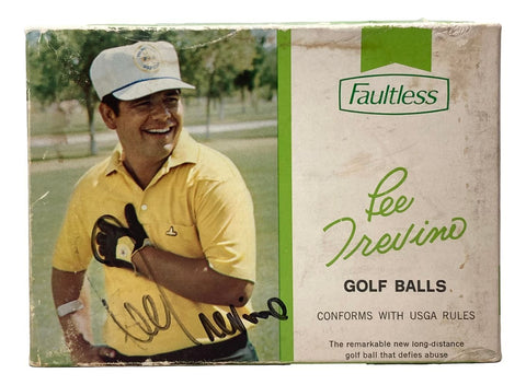 Lee Trevino Signed Faultless Golf Balls Box BAS