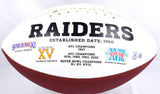 Sebastian Janikowski Signed Raiders Logo Football w/ Just Win Baby-BeckettW Holo