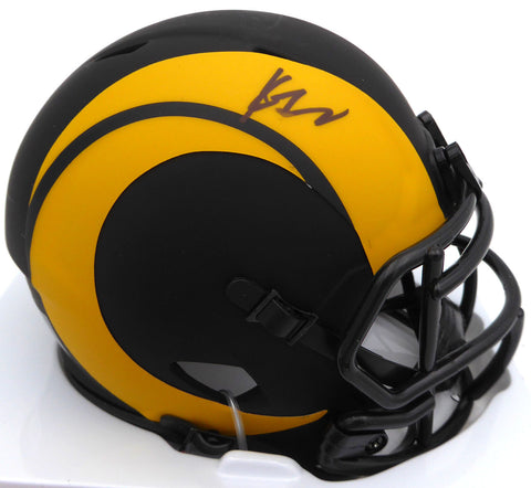 Kyren Williams Autographed Rams Eclipse Mini Helmet (Smudged) Beckett BM05434