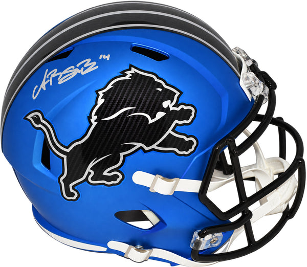 AMON-RA ST BROWN SIGNED DETROIT LIONS RIVALRIES FULL SIZE SPEED HELMET BECKETT