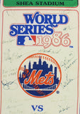 1986 New York Mets Team Signed 1986 WS Mega Ticket Canvas - Gary Carter