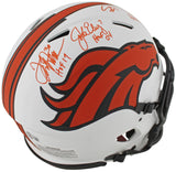 Broncos (3) Elway, Sharpe, & Davis Signed Lunar F/S Speed Proline Helmet BAS Wit