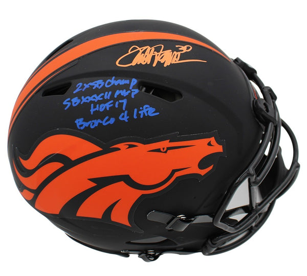 Terrell Davis Signed Denver Broncos Speed Auth Eclipse NFL Helmet LE/6 with Insc