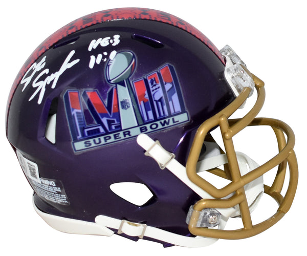 STEVE SPAGNUOLO SIGNED KANSAS CITY CHIEFS SUPER BOWL LVIII MINI HELMET BECKETT