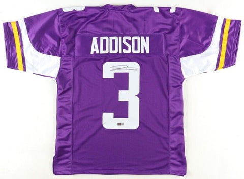 Jordan Addison Signed Minnesota Vikings Jersey (Playball Ink) 2023 1st Rnd Pk WR