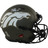 Bo Nix Autographed Denver Broncos Authentic 22 STS Helmet Beckett Witness 55145