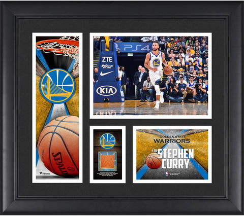Stephen Curry Golden State Warriors 15x17 w/Team-Used Basketball