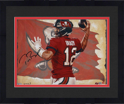FRMD Tom Brady Buccaneers Signed 16x20 Photo-Art &Signed Brian Konnick-LE 12
