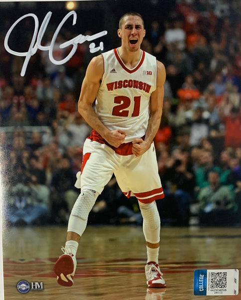 WI Badgers Basketball JOSH GASSER Signed 8X10 Photo #1 AUTO