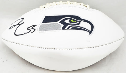 Frank Clark Autographed Seahawks White Logo Football (Flat) MCS Holo #72562