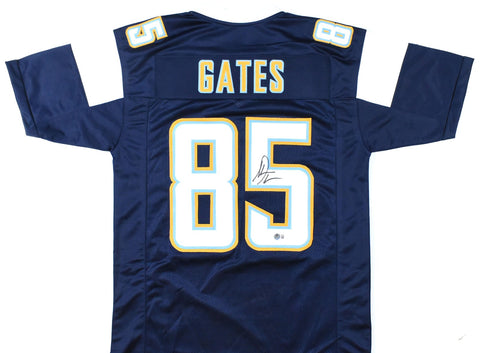 Antonio Gates Autographed Blue Pro Style Jersey- Beckett W Hologram *Black