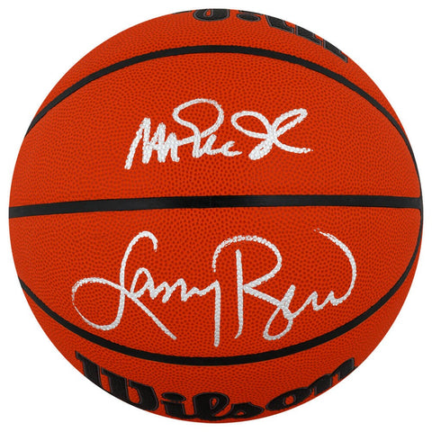 Larry Bird & Magic Johnson Signed Wilson I/O NBA Basketball (BIRD HOLO / SS COA)