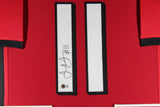 JULIO JONES (Falcons red TOWER) Signed Autograph Framed Jersey Beckett