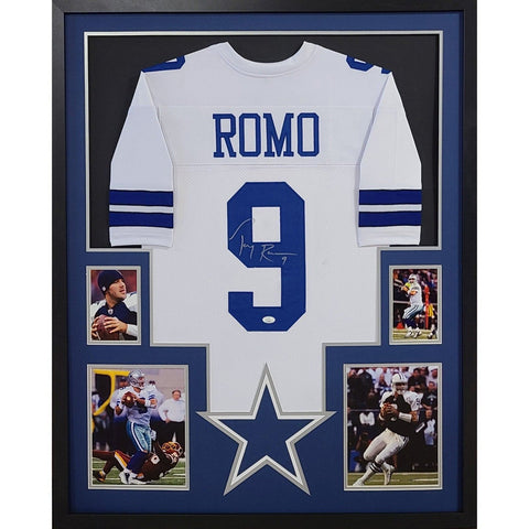 Tony Romo Autographed Signed Framed White Dallas Cowboys Jersey JSA