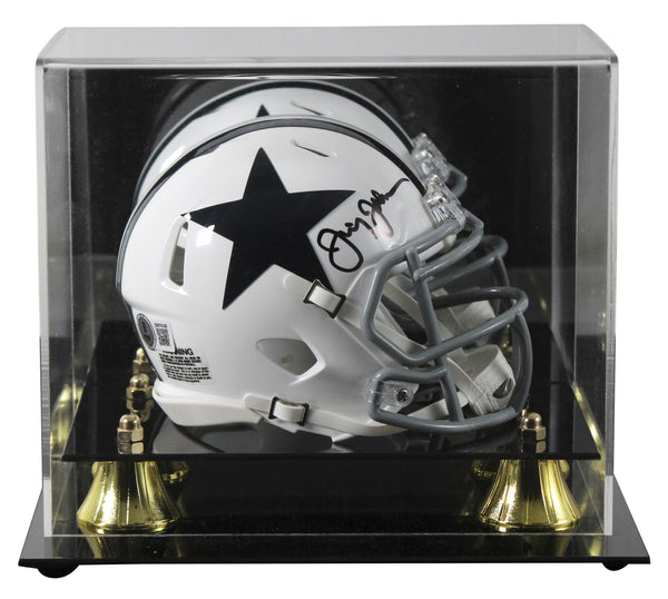Cowboys Jimmy Johnson Signed 1960-63 TB Speed Mini Helmet W/ Case BAS Witnessed