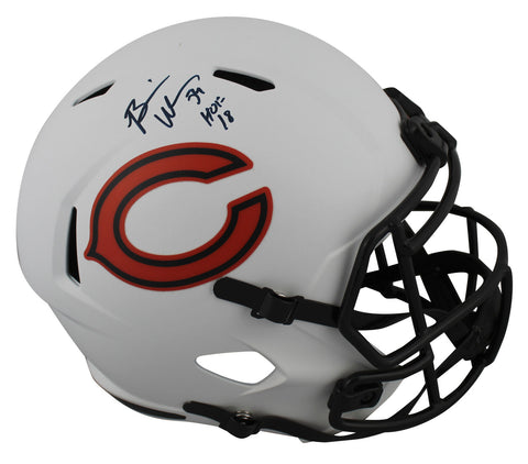 Bears Brian Urlacher "HOF 18" Signed Lunar Full Size Speed Rep Helmet BAS Wit